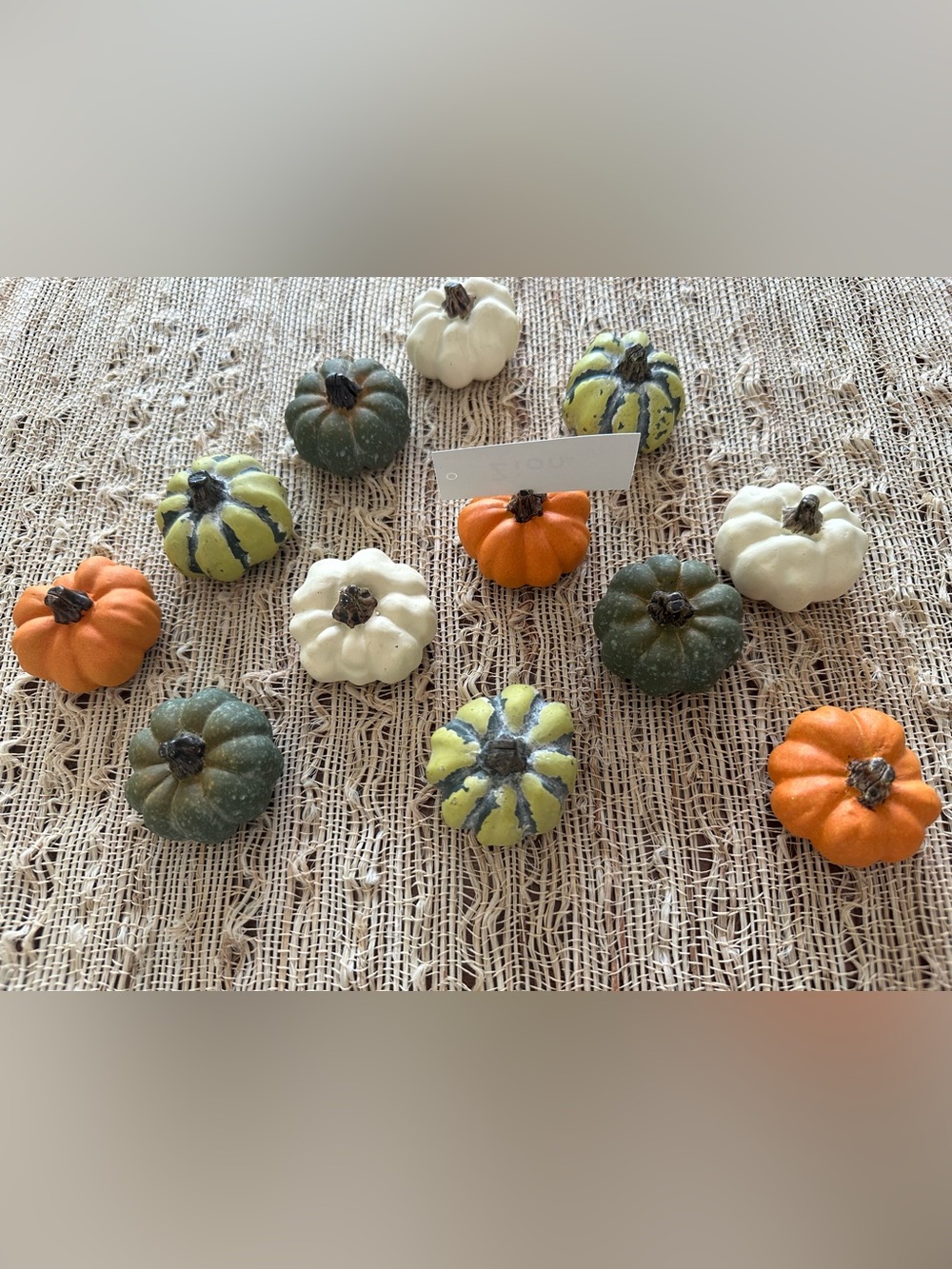 Pottery Barn Pumpkin Placecard Holders Set Of 12 EUC